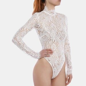 Misha Collection Amaia White Lace Bodysuit